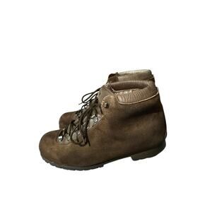 VTG Dunham Tyroleans Hiking Boots Women's 9 M Brown Suede Leather Made In Italy!